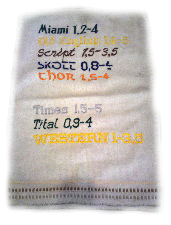 Stickerei auf Handtuch